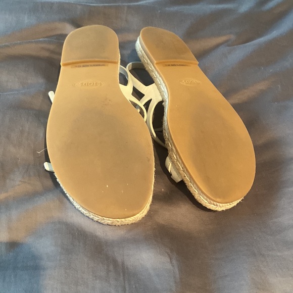Tod’s white flat espadrilles sandals 37.5 - Picture 4 of 4